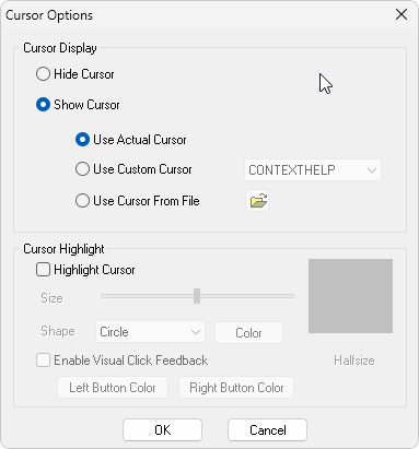 CamStudio cursor options