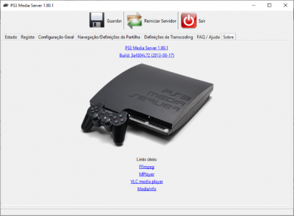 captura de tela do ps3 media server