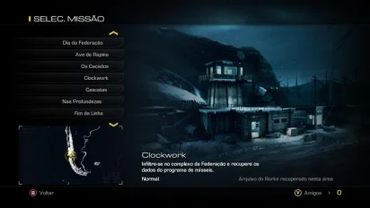 Captura de tela do jogo Call of Duty: Ghosts traduzido.