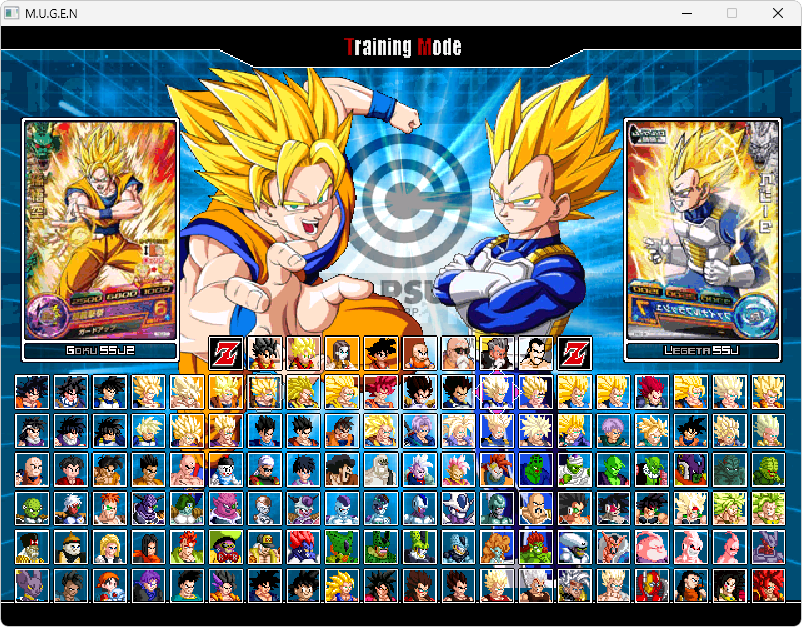 Dragon Ball Heroes MUGEN tela de selecao de personagens