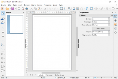 Captura de tela demonstrativa do LibreOffice Draw.