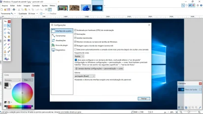 Captura de tela do Paint.Net com suas opções de 