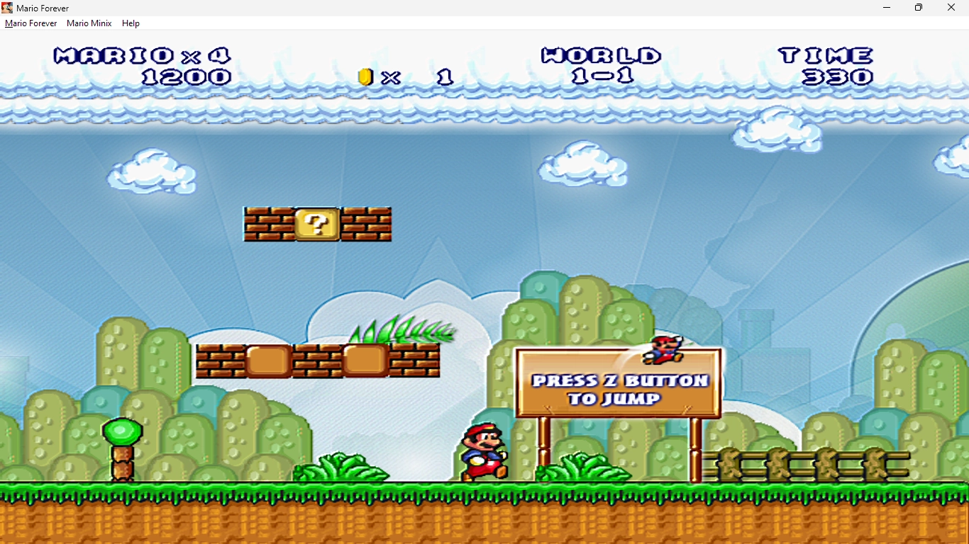 Mario Forever demo 2 tela de graficos