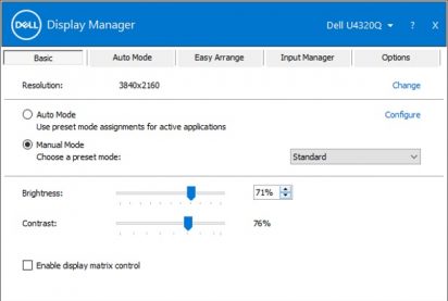 Dell Display Manager captura de tela