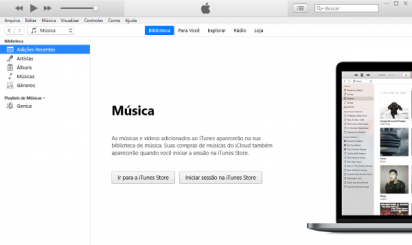 captura de tela do itunes