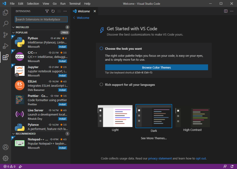 Visual Studio Code para Windows Download