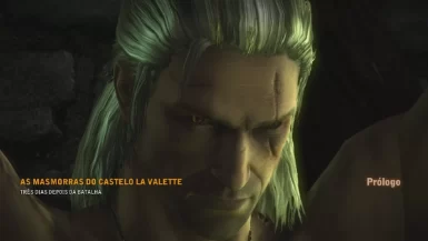 A captura de tela mostra o jogo The Witcher 2 Assassins of Kings Enhanced Edition traduzido com legendas.