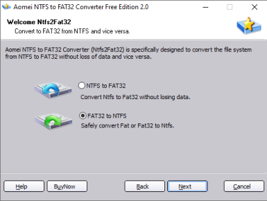 AOMEI NTFS to FAT32 Converter