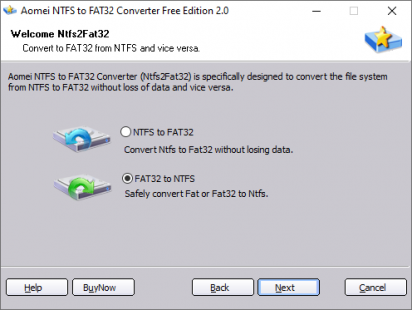 AOMEI NTFS to FAT32 Converter