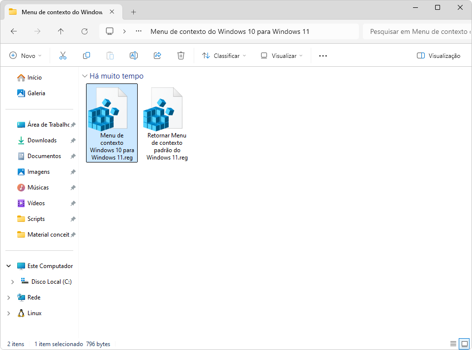 Conteudo download menu de contexto do windows 10 para o Windows 11