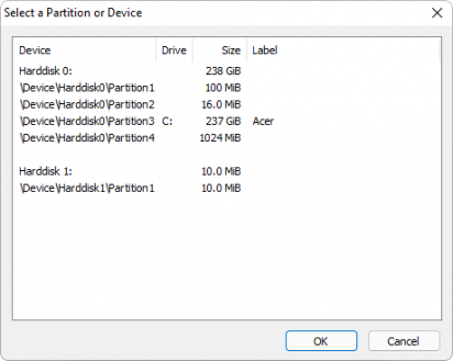 Captura de tela do VeraCrypt mostrando sua tela 