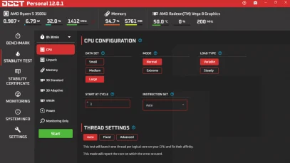 Captura da tela demonstrativa do OOCT em seu menu 