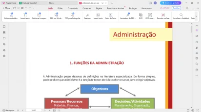 Captura de tela demonstrativa do WPS Office mostrando um PDF aberto. Ele mostra o PDF com a aba 