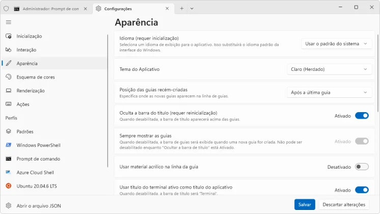 Windows Terminal configuracoes captura de tela 3 baixesoft