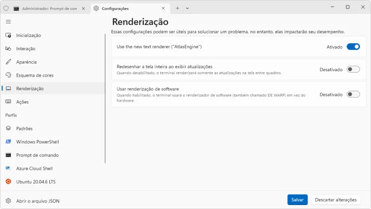 Windows Terminal configuracoes captura de tela 5 baixesoft