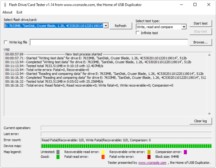 Flash Drive Tester para Windows Download Baixesoft