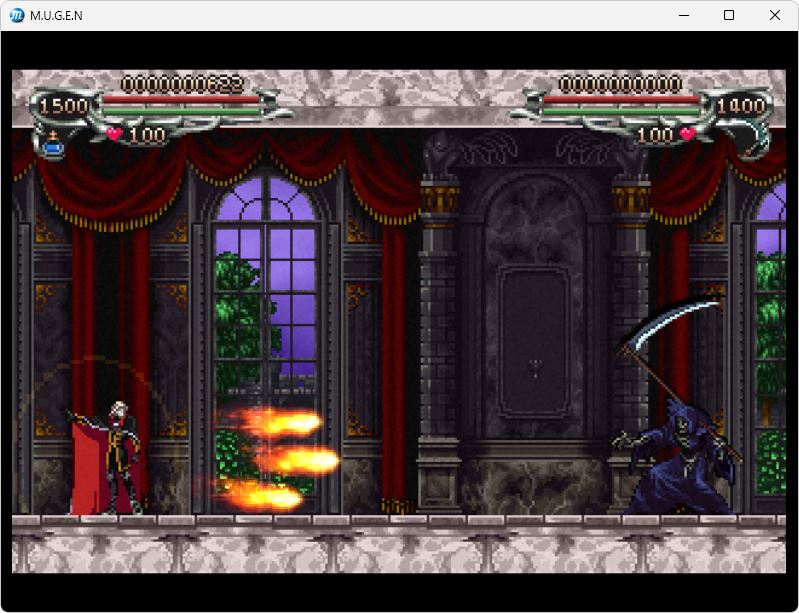 Castlevania figther tela de luta demonstracao